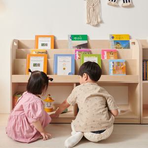 하이드웰 자작원목 전면책장 1200  유아책장 교구장 착불