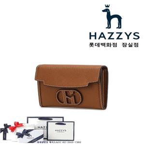 [선물포장]HIHO4E540W2_여성브라운 로고배색 소가죽 카드지갑