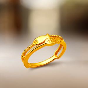 순금 (3.75g) 발린트 행운 물고기 반지 RG-1173