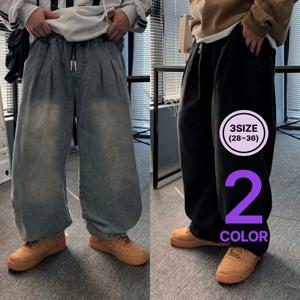 [브리치] 유인맨즈 /  1 + 1 상품  남자데님팬츠 벌룬청바지 남자통청바지/ 2컬러/ 3사이즈