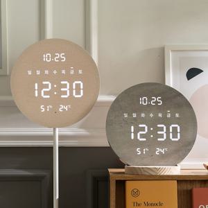 무선 루나 데이 온습도 LED 벽시계 29cm