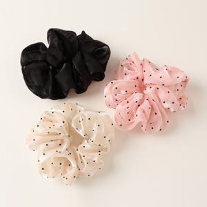 아벨링 오간자 러블리 도트 새틴 슈슈 곱창밴드 스크런치 머리끈 B74