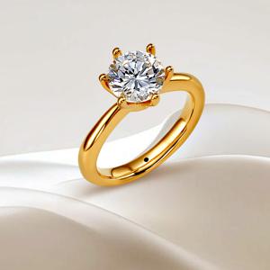 *선물추천* 18K골드 2캐럿 모이사나이트 이브 연말 시즌 여자친구 선물 반지 RG-1211-Y