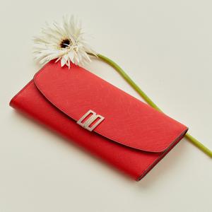 액세서리 여성 [[24FW]] WCWA4F450R2 [스테디셀러] 레드 DD로고 소가죽 장지갑