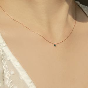 [14K GOLD]BLUE DIA NECKLACE
