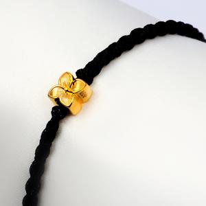24K골드 순금 연화 소원성취 행운의 연꽃 데일리 매듭 끈 팔찌BG-1144_K
