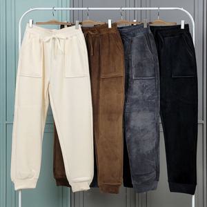 [하프클럽/제니유]제니유 여성 겨울 융털 기모 스판 극세사 골덴 바지 배기 조거 와이드 밴딩 팬츠