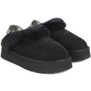 OUW111PEB-BLACK 오즈어그웨어 UGG 코케트 백스트랩 플랫폼 양털 슬리퍼