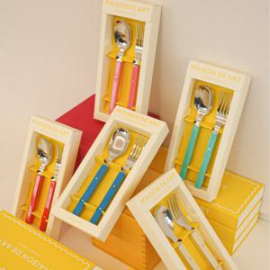 [무케] 메종다르_봉봉 디저트 커트러리 2P 키즈용 (6 colors) 스테인레스 24K 도금 조카선물 선물포장