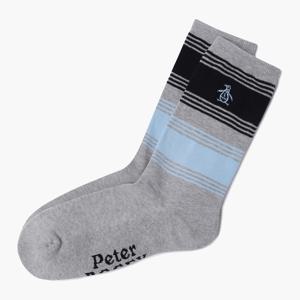 남성 스트라이프 블록 쿼터 삭스 멜란지그레이(MQ321PSO83)