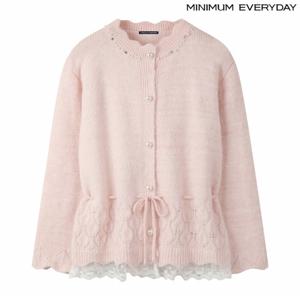 정상가:89,000원 ㅣ 에브리데이]물결 진주넥 레이스 스트링 울 가디건 (EB4CK039D)