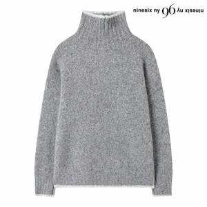 정상가:89,000원 ㅣ 터틀넥 배색 라인 루즈핏 긴팔 니트 (NP4KT042L0)