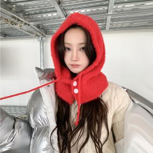 [브리치] 옷자락 / 여성 울혼방 앙고라 겨울 바라클라바 후드 모자