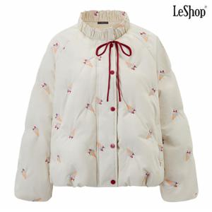 정상가:159,000원 ㅣ 아이스크림 자수 리본 밑단 밴딩 패딩 점퍼 (DP4JJ037A)