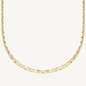 페탈 더블 체인 목걸이 24K 순금