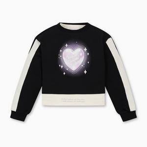 [본사] 주니어 블링 하트 레이어드 맨투맨_QAMT23561BK