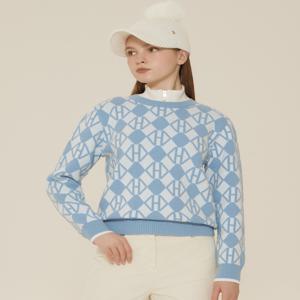 헤지스 골프 여성 [[24FW]] HWSW4D716B1 [가격인하]블루 여성 하이넥 자카드 방풍 풀오버