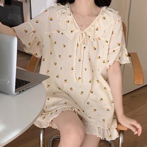 여성 여름 반팔 잠옷 세트 순면 빅사이즈 여자 상하의 홈웨어 파자마