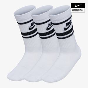 남성 스포츠웨어 에브리데이 에센셜 성인공용 크루 삭스3켤레 DX5089-103