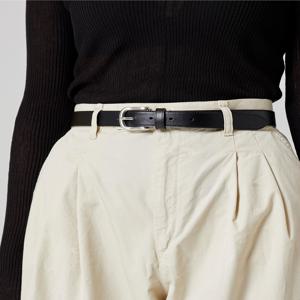 [선물포장/쇼핑백동봉] 블랙 슬림 무광버클 소가죽 비조 여성벨트 DBBE5F741J