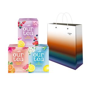 아워티 4p 베스트 3종 SET오렌지+레몬+히비스커스+쇼핑백