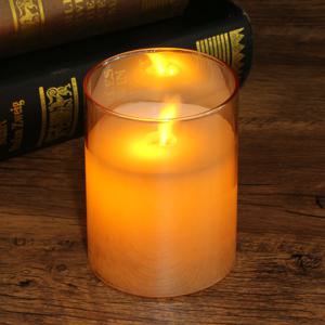 로맨틱 유리병 LED 캔들 무드등 10cm   브라운 9-18