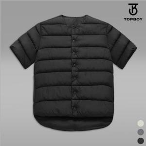 [하프클럽] 스냅버튼 언발 반팔 패딩 (AP011)
