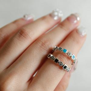 제이로렌 BTS RM 터키석 오닉스 원석 실버반지 R0660