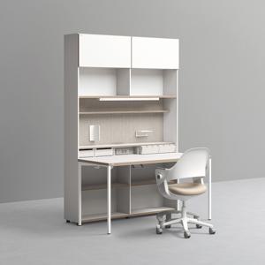 1400폭 6단 멀티책상세트 (조명+도어형)+링고/올라운드/아이블 의자