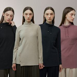 [1+1] 여성) 반목 기모티셔츠