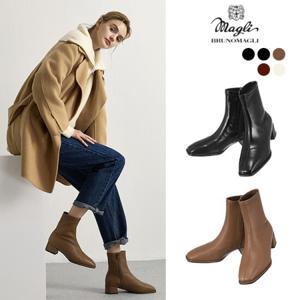 [롯데백화점](슈즈)](브루노말리) 스퀘어 스판 앵클부츠 BM015