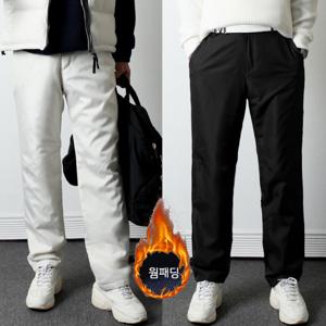 남성 패딩 바지 겨울 방한 등산 골프 바지 남자 솜 작업복 방한복 옆밴딩 두꺼운 팬츠 빅사이즈_ RTPA14