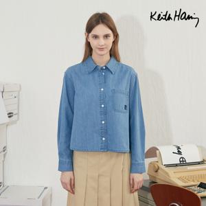 [최초가79,900] 키스해링 24FW 크롭 데님 셔츠 2종 여성