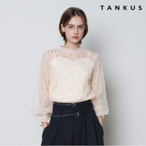 정상가:69,000원 ㅣ 페미닌 레이스 시스루 긴팔 블라우스 (TX3BL019L0)