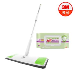 올터치 막대걸레+베이직 더블액션 물걸레 청소포 표준형 30매