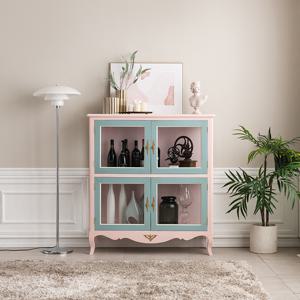 [퍼니프랑] 수입 유럽형 빈티지 엔틱가구 RG 45 핑크 사각 핑크 수납 서랍장