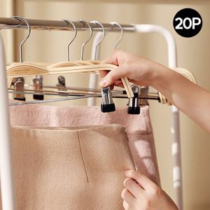 프리미엄 논슬립 원목 치마바지걸이 20P