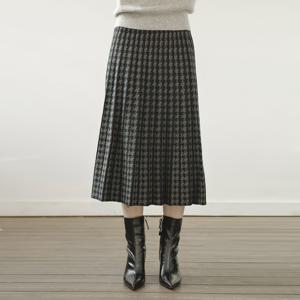 [최초가 118000원] 하운드 체크 플리츠 A라인 밴딩 스커트_YJ10WRKSK02