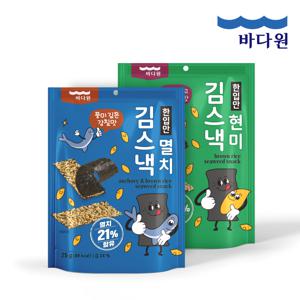 한입만 멸치김스낵 25g 2봉+현미김스낵 25g 2봉 총4봉