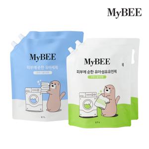 피부에순한 유아세제 2.1L 2팩+유연제 2.1L 2팩 (향선택)