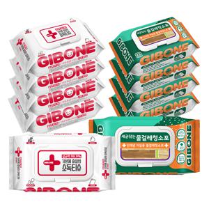 기본에 충실한 소독티슈 60매 5팩 + 물걸레청소포 표준형 25매 5팩