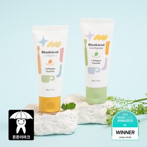 블랑키즐 치약 아기 어린이 유아 고불소 애플망고향 샤인머스캣향 60g 1+1