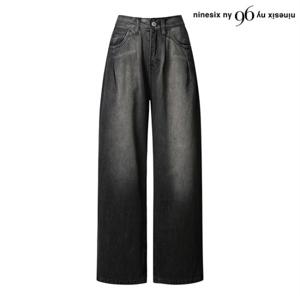 정상가:69,000원｜핀턱 빈티지 워싱 데님 비스코스 와이드 팬츠 (NO4TA004L0)