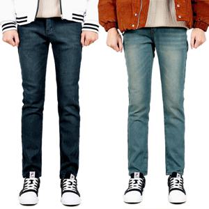 남자 겨울 기모 본딩 스판 일자 청바지 40까지 빅사이즈 연청 중청 검정 진청_IDPA01