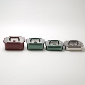 x 스텐락 김치통 컬러 스텐 숨용기 대용량 밀폐용기 올핸디 4P 세트