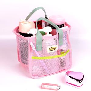 딸기라떼 메쉬 손 가방 포켓 샤워백 목욕 수영 여행 샤워가방 목욕가방 운동가방 망사가방