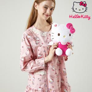 정품 헬로키티 프리미엄 홈웨어 라운드 프릴 긴소매 긴팔 상하세트 HK-4539