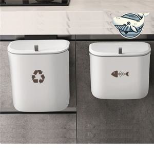 스마트 주방 음식물 쓰레기통 7L 9L 미니멀휴지통 벽걸이휴지통 걸이형 밀폐쓰레기통 냄새차단