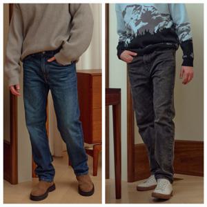 505 레귤러 웜진_남자 기모청바지 다크그레이,블루 2종택1_GN