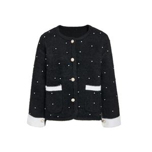 진주 도트 배색 가디건 GRCN1CD331